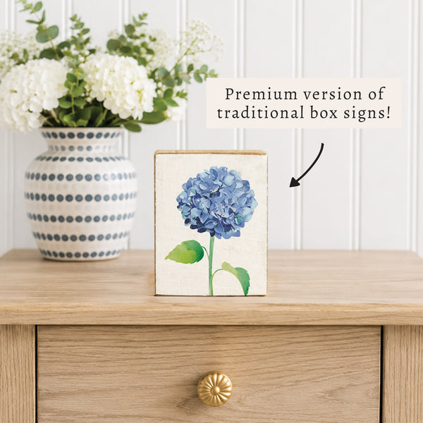 Hydrangea Flower Block Sign