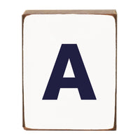 Letter Block - Navy Antique
