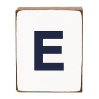 Letter Block - Navy Antique