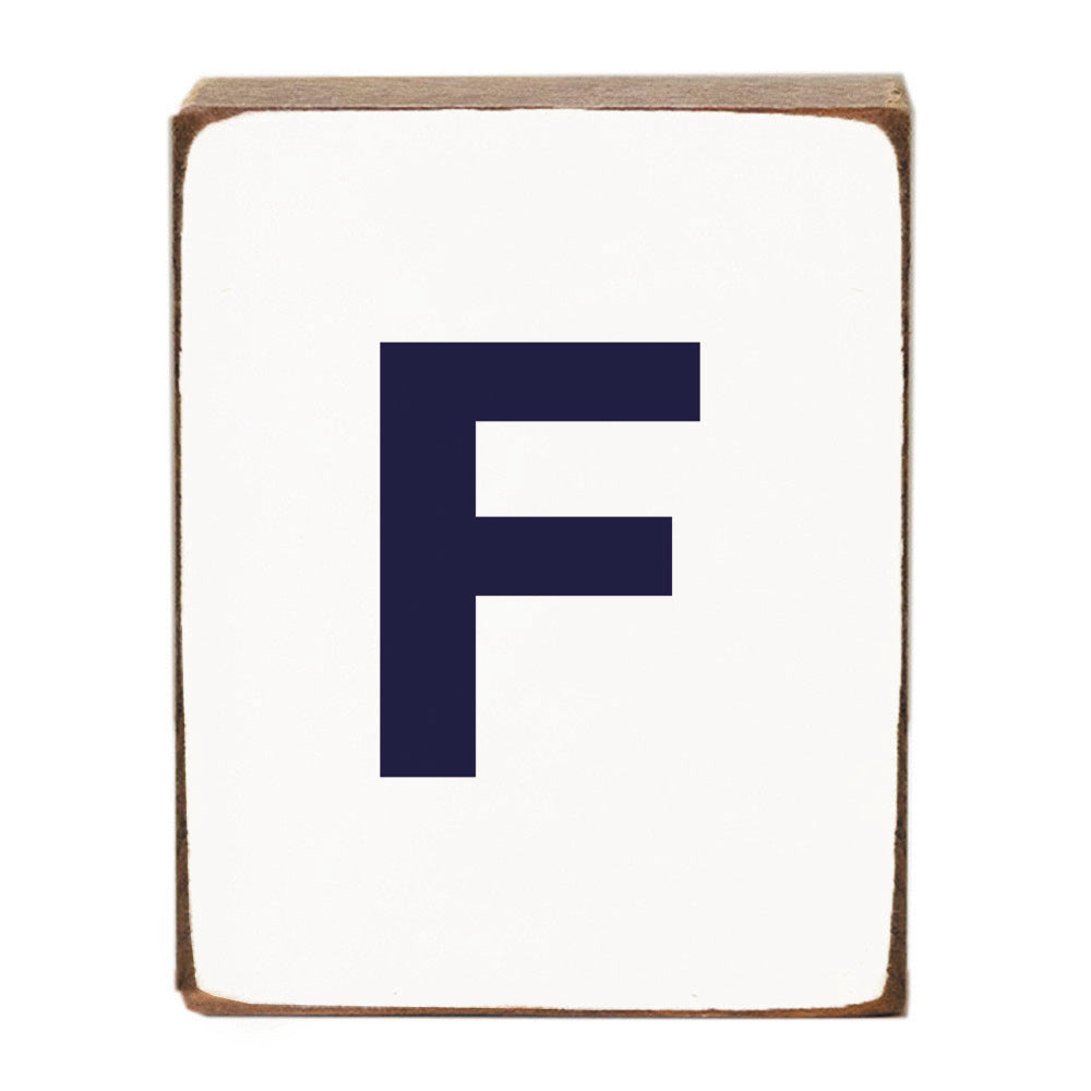 Letter Block - Navy Antique