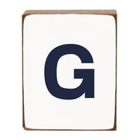 Letter Block - Navy Antique