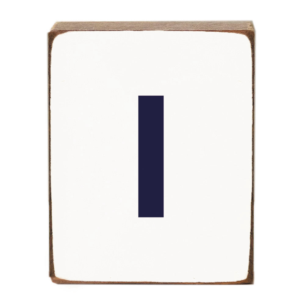 Letter Block - Navy Antique