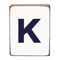 Letter Block - Navy Antique
