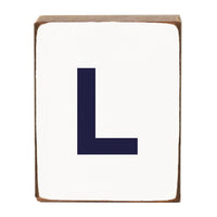 Letter Block - Navy Antique