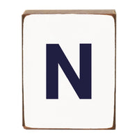 Letter Block - Navy Antique