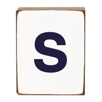 Letter Block - Navy Antique