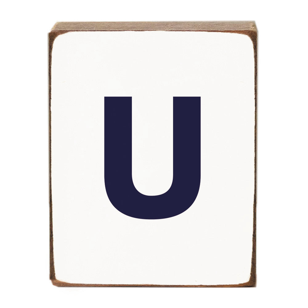Letter Block - Navy Antique