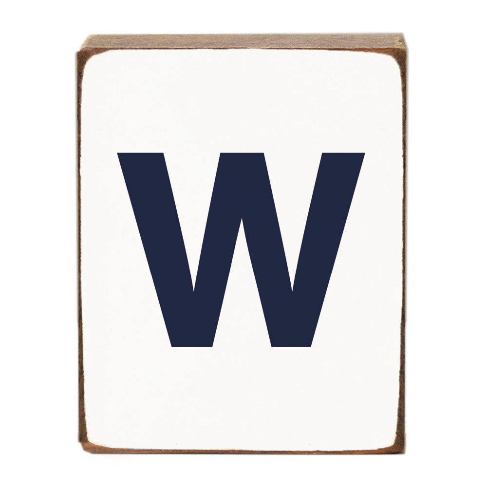Letter Block - Navy Antique