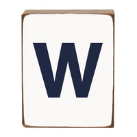 Letter Block - Navy Antique