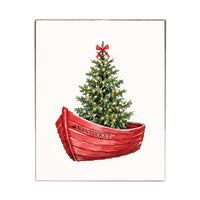 Nantucket Christmas Tree Boat Block Sign