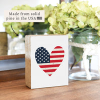 American Flag Heart Block Sign