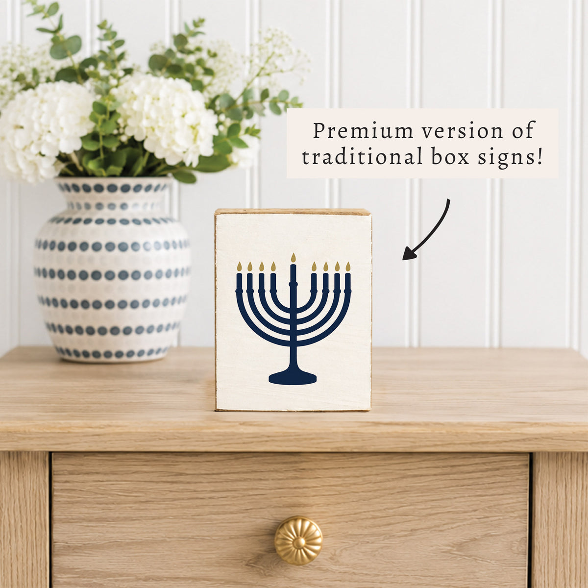 Menorah Block Sign
