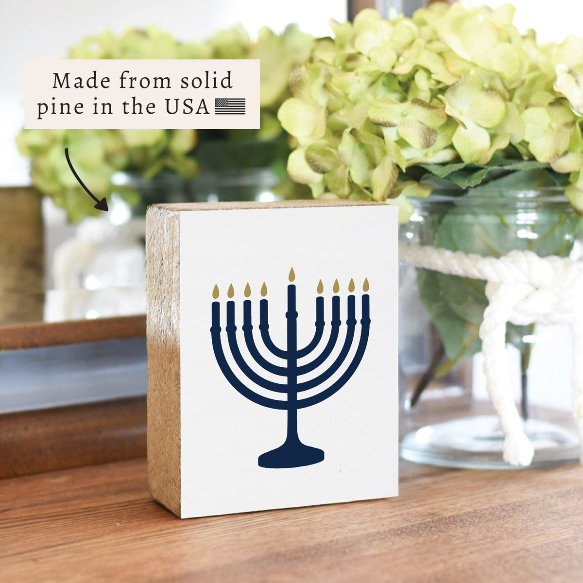 Menorah Block Sign
