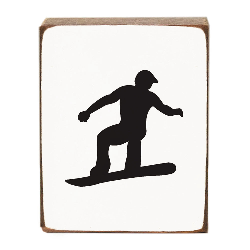 Snowboarder Block Sign