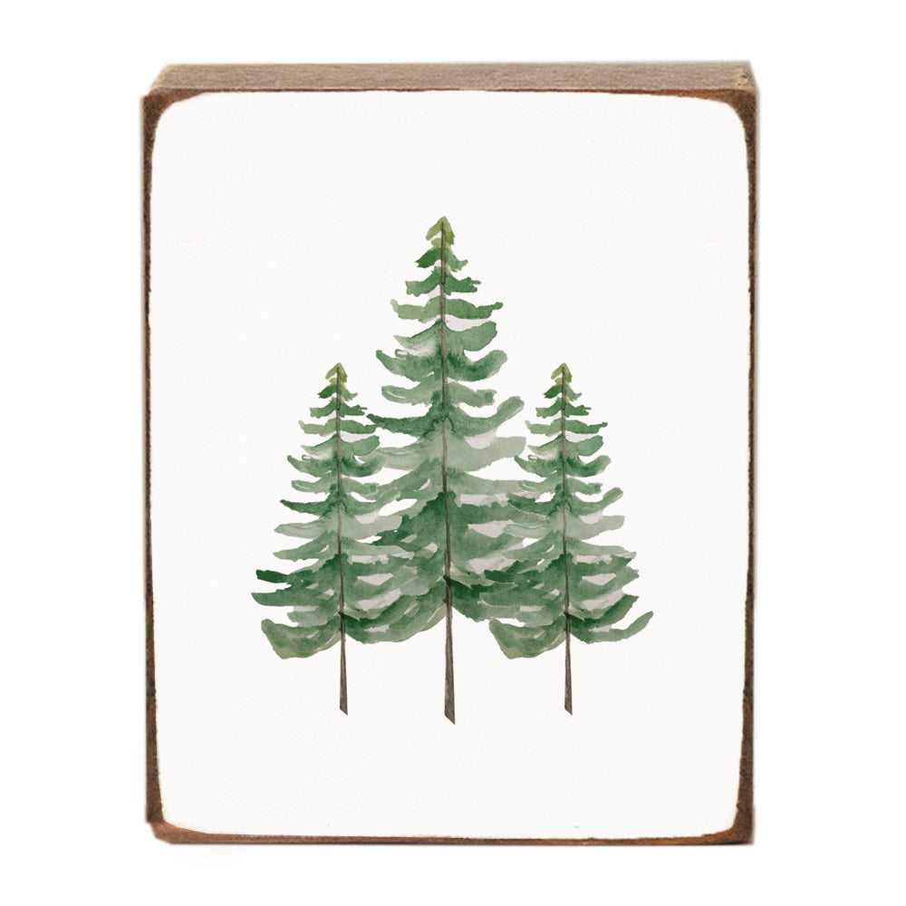 Pine Trees Block Sign