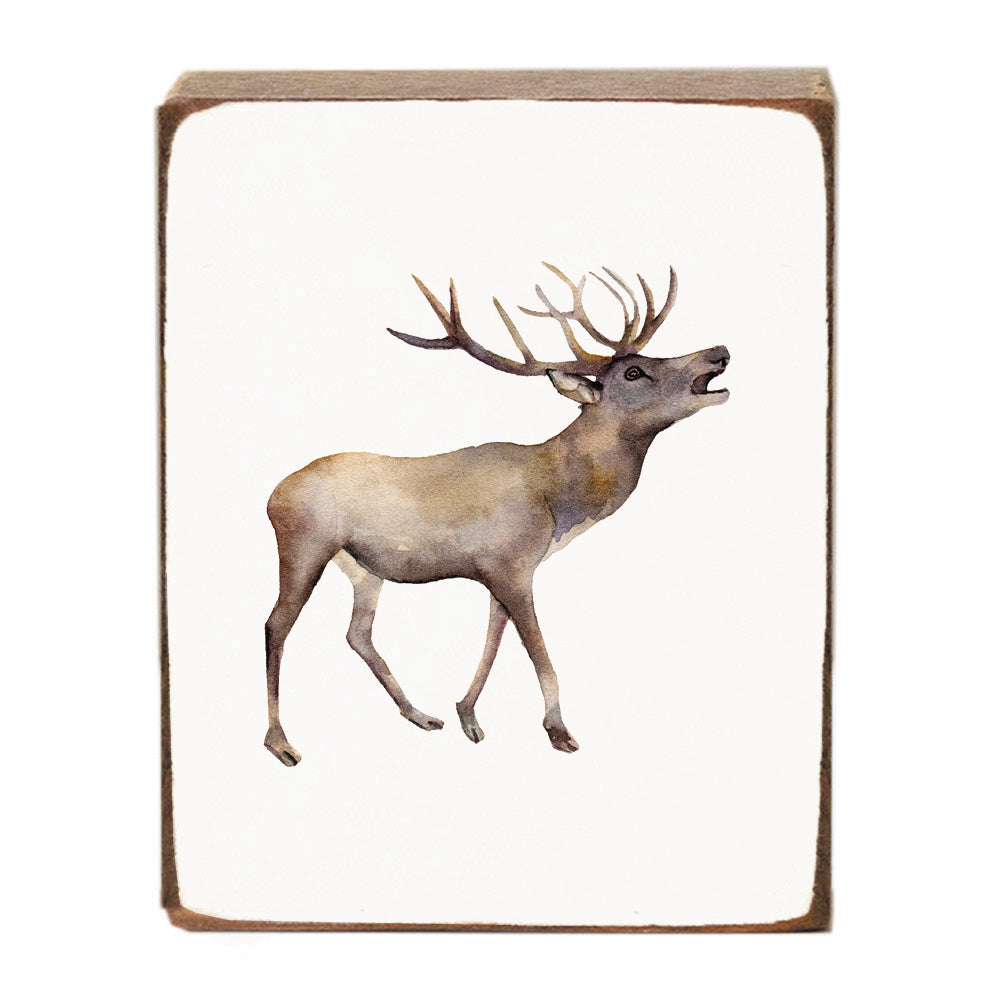 Watercolor Deer Block Sign