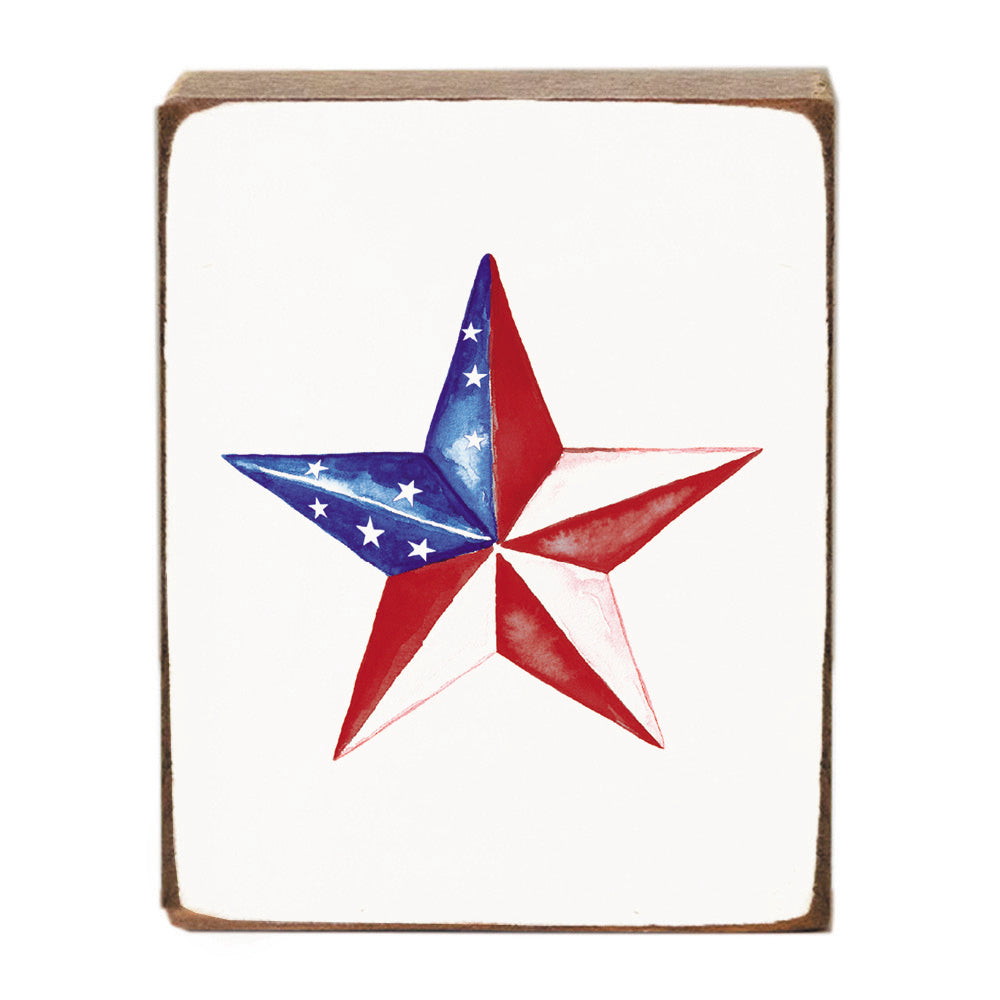 American Star Block Sign