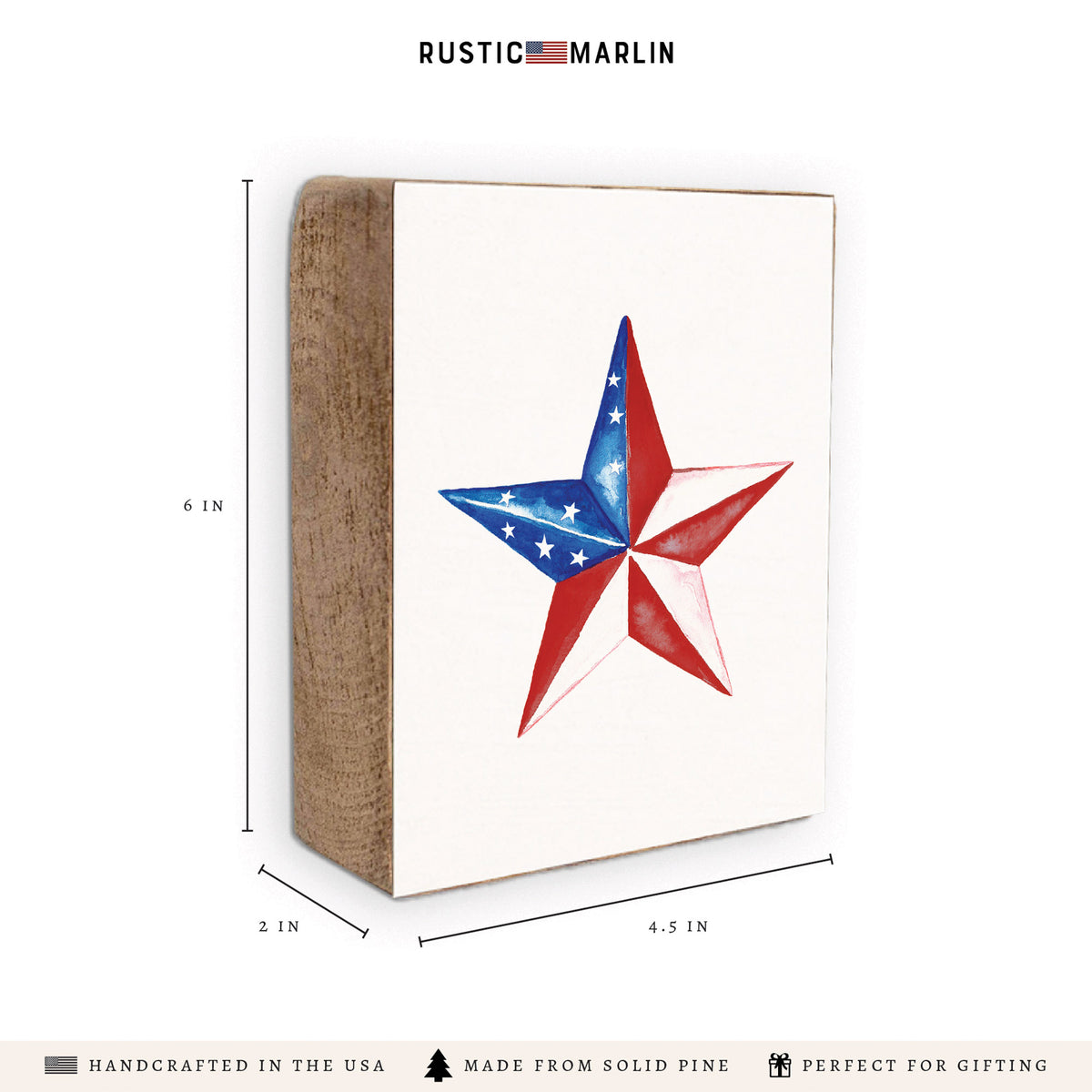 American Star Block Sign