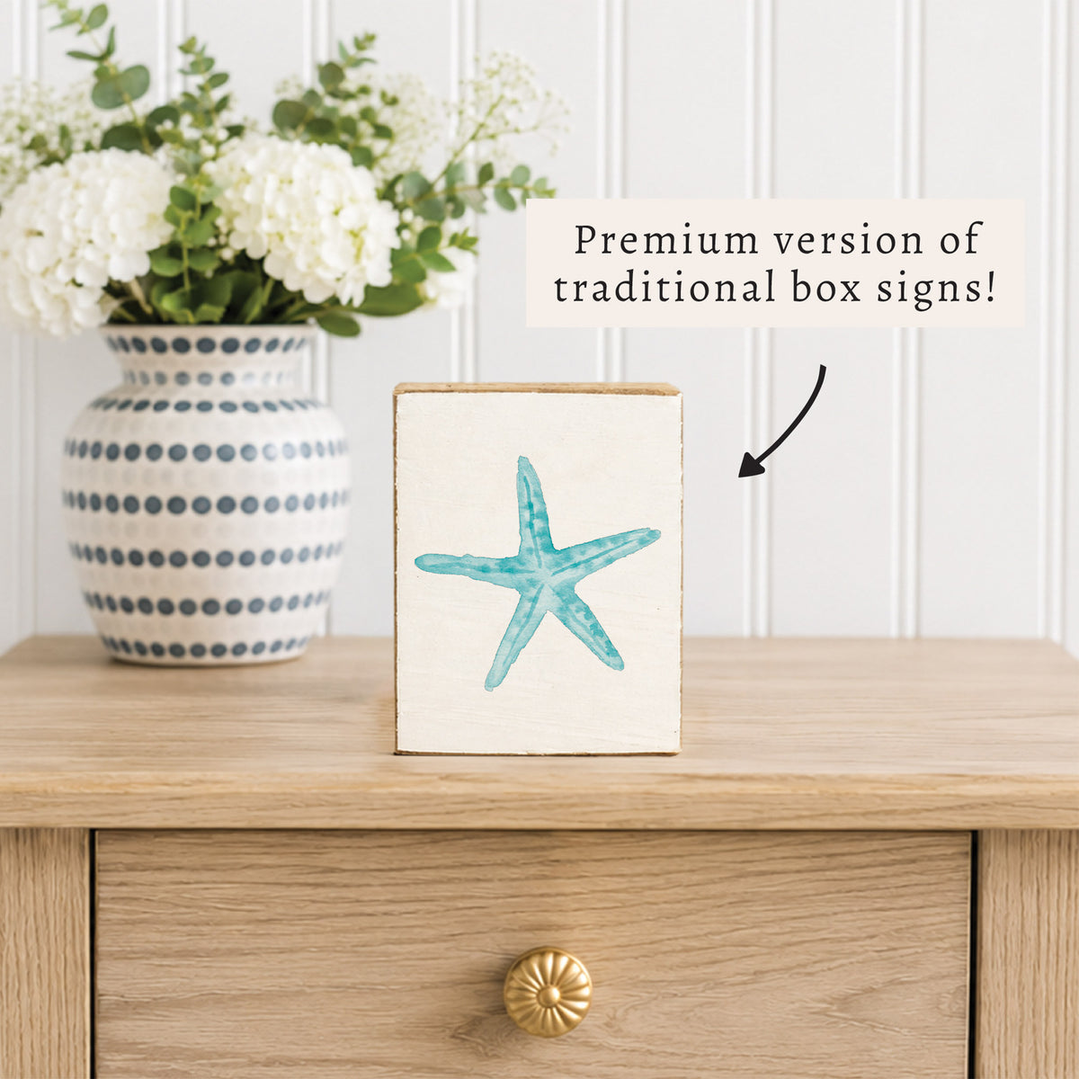 Watercolor Starfish Block Sign