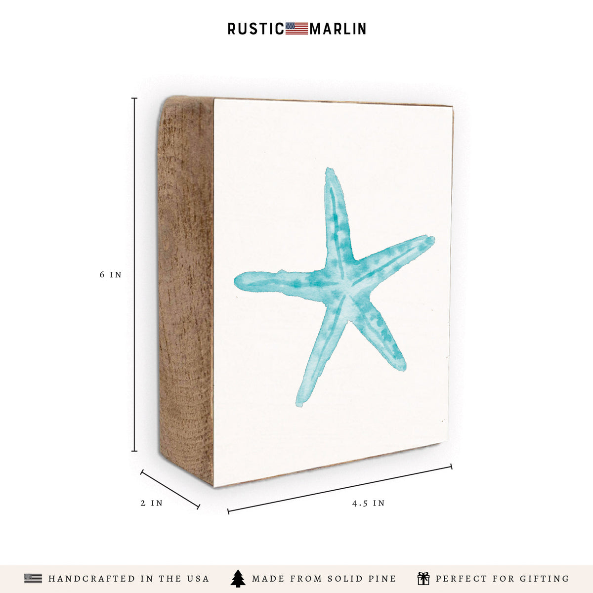 Watercolor Starfish Block Sign