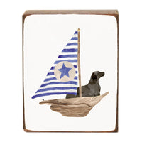 Sailboat + Black Dog Block Sign
