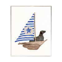 Sailboat + Black Dog Block Sign