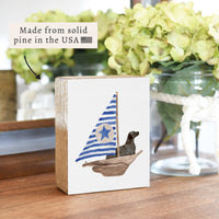 Sailboat + Black Dog Block Sign