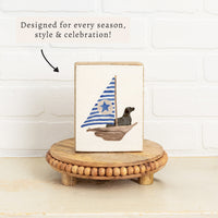 Sailboat + Black Dog Block Sign