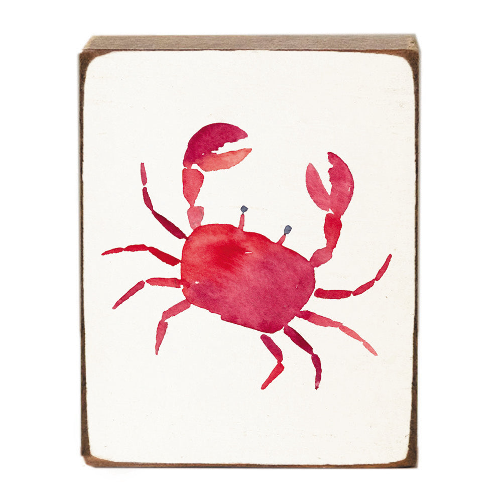 Watercolor Crab Block Sign