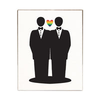 Grooms Rainbow Heart Block Sign