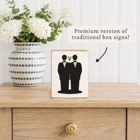 Grooms Rainbow Heart Block Sign