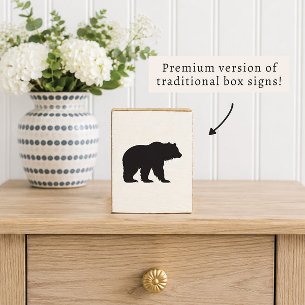 Black Bear Block Sign