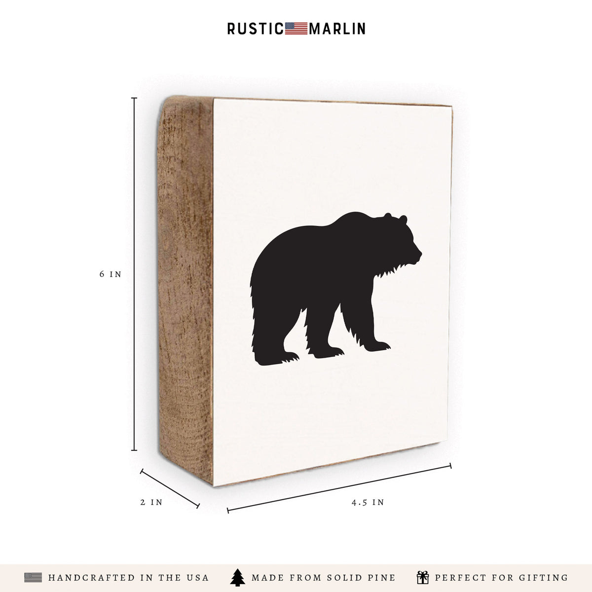 Black Bear Block Sign