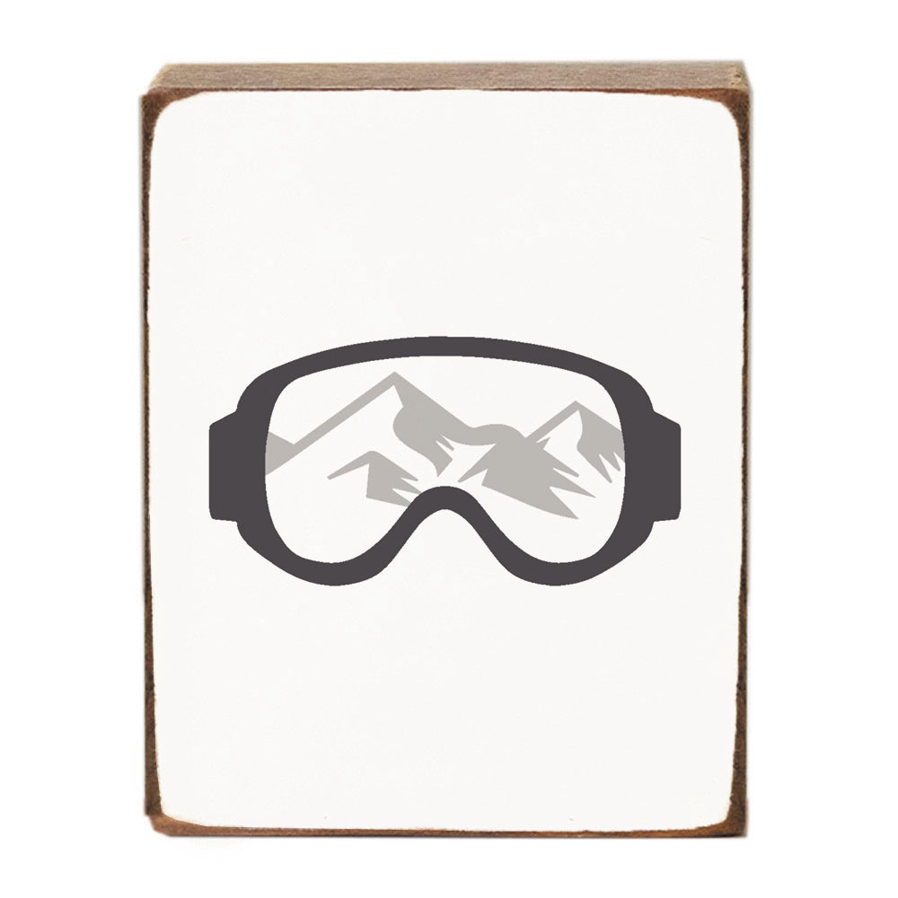 Ski Goggles Block Sign