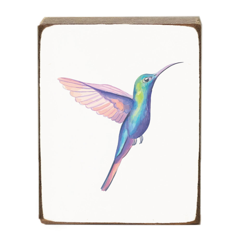 Hummingbird Painting Block Sign