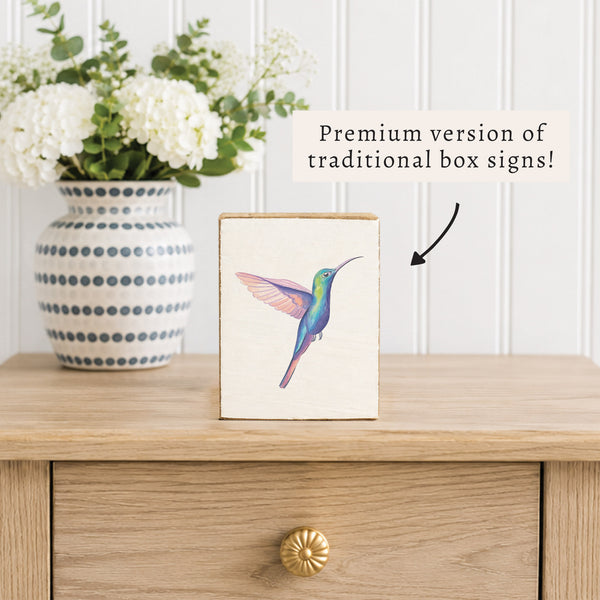 Hummingbird Block Sign