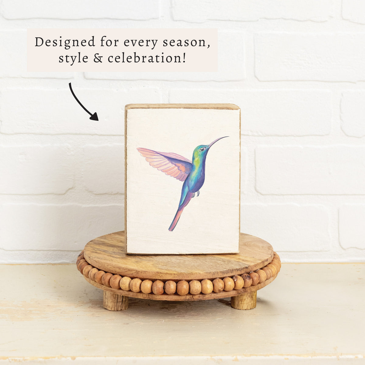 Hummingbird Block Sign