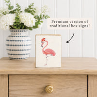 Flamingo Santa Block Sign