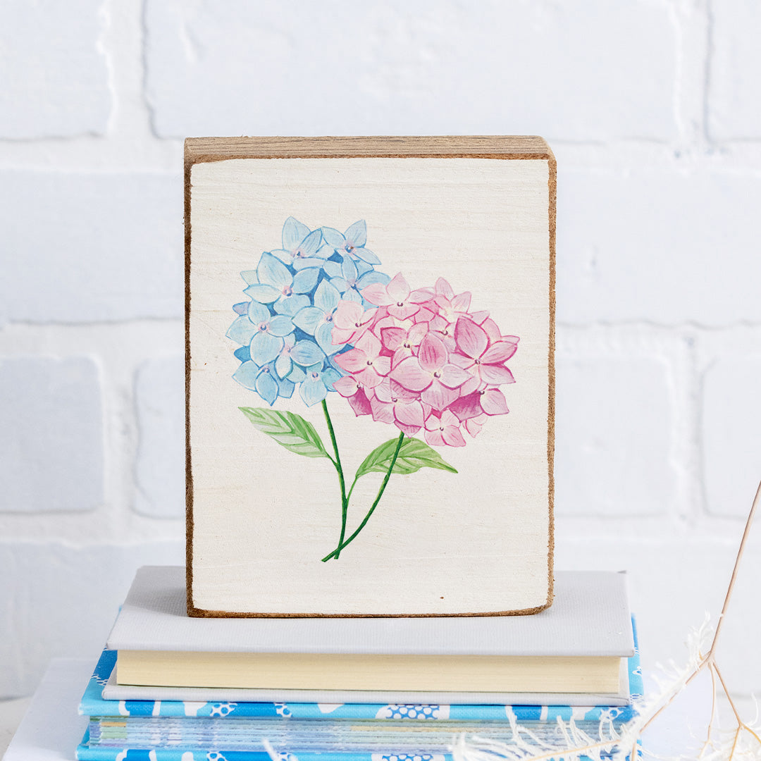 Pastel Hydrangeas Block Sign