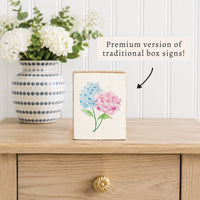 Pastel Hydrangea Block Sign