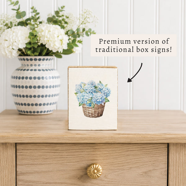 Hydrangea Basket Block Sign