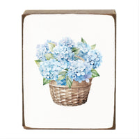 Hydrangea Basket Block Sign