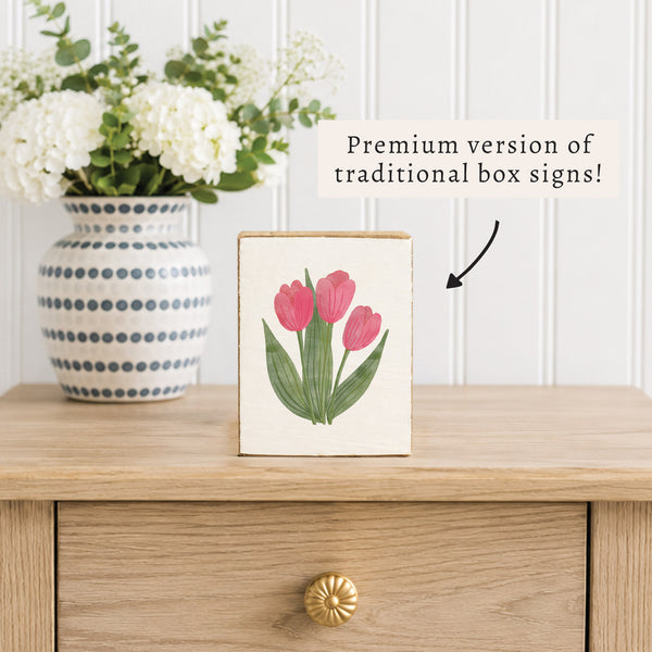 Tulips Block Sign