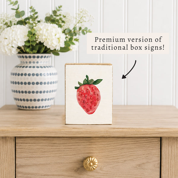 Strawberry Block Sign