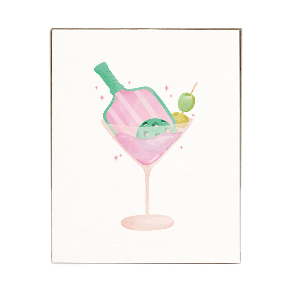 Pickleball Martini Block Sign