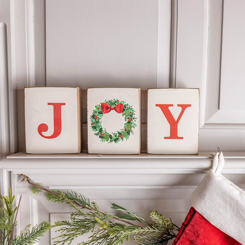 Joy Wreath Decorative Block Bundle