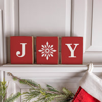 Red Joy Decorative Wooden Block Bundle