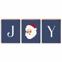 Joy Vintage Santa Decorative Wooden Block Bundle