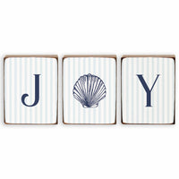 Joy Clam Shell Decorative Wooden Block Bundle