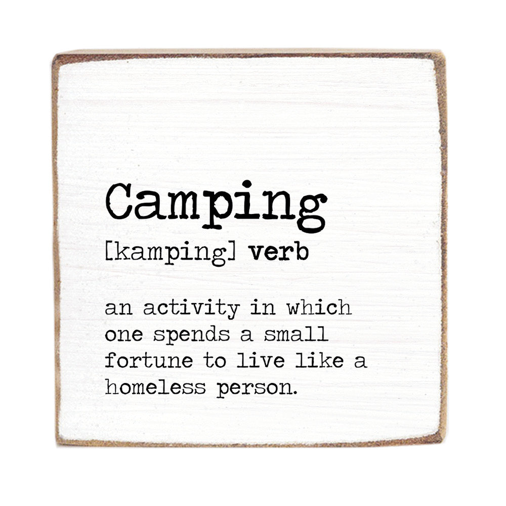 Camping Verb Square Block